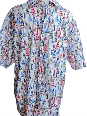 RODD & GUNN Button Up Shirt Summer Sailing Boating Nautical Casual Men's Size L